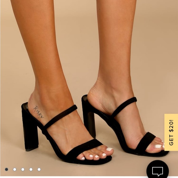 Lulus Black Suede heels 7 1/2 Brand New .. - Picture 1 of 7